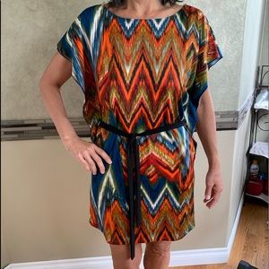 All the comfort of a caftan in a sexy mini dress by J•F•W, size M